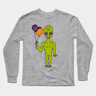 Alien Birthday Party Balloons Long Sleeve T-Shirt